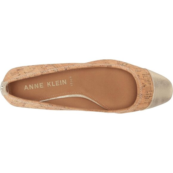 Anne Klein Womens Cork LeatherClosed Pointed ToePull-On Carlie Ballet Flat - Picture 5 of 7